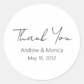 Custom Script Elegant Wedding Dankeschön Tin Box Runder Aufkleber (Vorderseite)