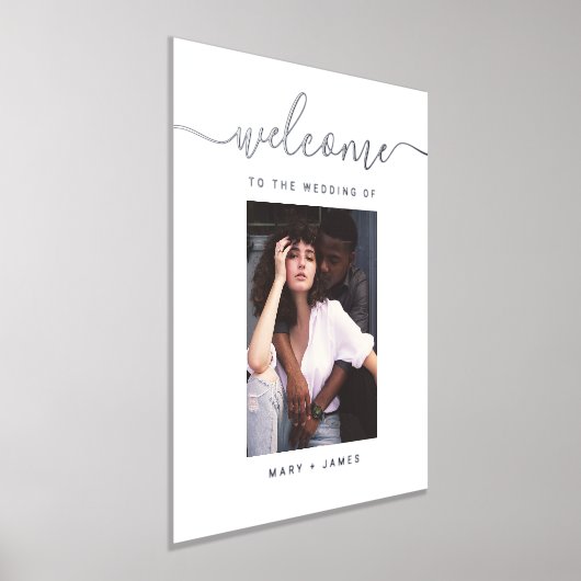 Custom Script Foto Wedding Welcome Foil Sign Foliendrucke (Ablage )