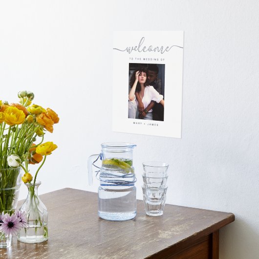 Custom Script Foto Wedding Welcome Foil Sign Foliendrucke (Ablage(Küche))