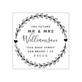 Custom Script Future Mr. & Mrs. Rücksendeadresse Gummistempel (Prägung)