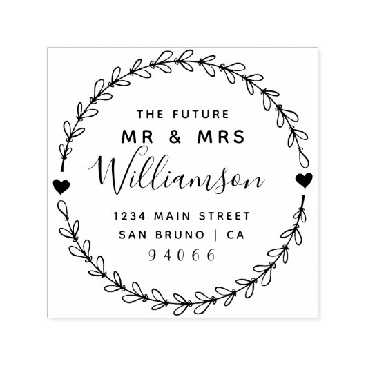 Custom Script Future Mr. & Mrs. Rücksendeadresse Permastempel (Design)