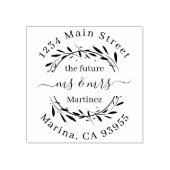 Custom Script Future Mr. und Mrs. Wedding Address Gummistempel (Prägung)