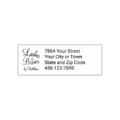 Custom Script Lash Brow Studio Name Address Phone Permastempel (Design)
