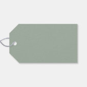 Custom Script Modern Dusty Sage Wedding Vielen Dan Geschenkanhänger (Rückseite Horizontal)