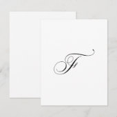 Custom Script Monogram "F" Mitteilungskarte (Vorne/Hinten)