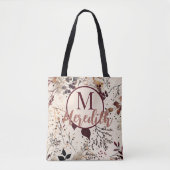 Custom Script Monogram Fall Folies Blush Pink Tasche (Vorderseite)
