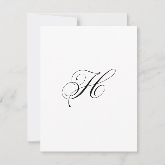 Custom Script Monogram "H" Mitteilungskarte (Vorderseite)