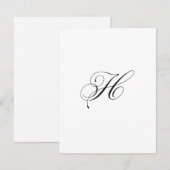 Custom Script Monogram "H" Mitteilungskarte (Vorne/Hinten)