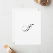 Custom Script Monogram "I" Mitteilungskarte (Vorderseite/Rückseite Beispiel)