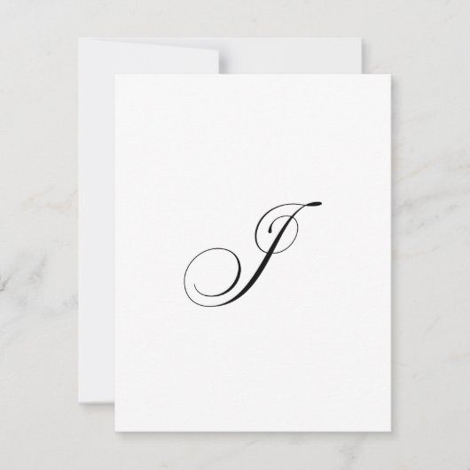 Custom Script Monogram "J" Mitteilungskarte (Vorderseite)