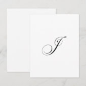 Custom Script Monogram "J" Mitteilungskarte (Vorne/Hinten)