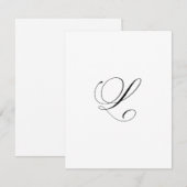 Custom Script Monogram "L" Mitteilungskarte (Vorne/Hinten)