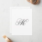 Custom Script Monogram "M" Mitteilungskarte (Vorderseite/Rückseite Beispiel)