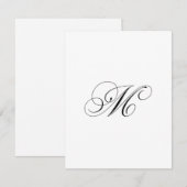 Custom Script Monogram "M" Mitteilungskarte (Vorne/Hinten)