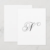 Custom Script Monogram "N" Mitteilungskarte (Vorne/Hinten)