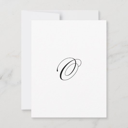 Custom Script Monogram "O" Mitteilungskarte (Vorderseite)