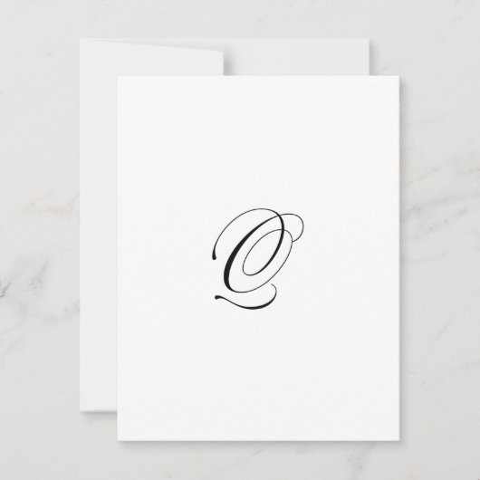 Custom Script Monogram "Q" Mitteilungskarte (Vorderseite)