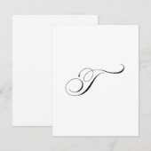 Custom Script Monogram "T" Mitteilungskarte (Vorne/Hinten)
