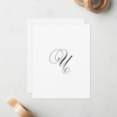 Custom Script Monogram "U" Mitteilungskarte (Vorderseite/Rückseite Beispiel)