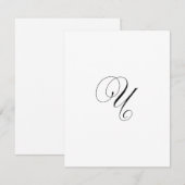 Custom Script Monogram "U" Mitteilungskarte (Vorne/Hinten)