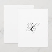 Custom Script Monogram "X" Mitteilungskarte (Vorne/Hinten)