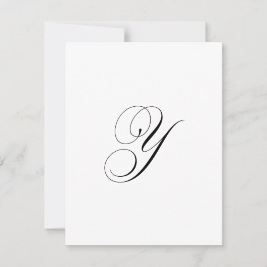 Custom Script Monogram "Y" Mitteilungskarte (Vorderseite)