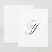 Custom Script Monogram "Y" Mitteilungskarte (Vorne/Hinten)