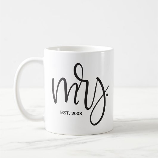 Custom Script, "Mrs." FESTGESTELLT Kaffeetasse (Links)