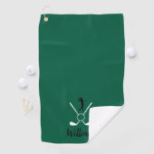 Custom Script Name Golf Clubs Navy Blue Golf Golfhandtuch (Insitu)
