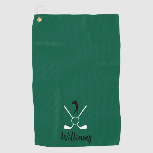 Custom Script Name Golf Clubs Navy Blue Golf Golfhandtuch (Vorderseite)