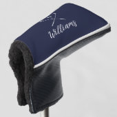 Custom Script Name Golf Clubs Navy Blue Golf Headcover (3/4 Vorderseite)