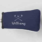 Custom Script Name Golf Clubs Navy Blue Golf Headcover (Vorderseite)