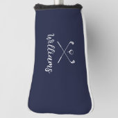 Custom Script Name Golf Clubs Navy Blue Golf Headcover (Rotieren 90)