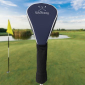 Custom Script Name Golf Clubs Navy Blue Golf Headcover