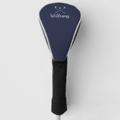Custom Script Name Golf Clubs Navy Blue Headcover (Vorderseite)