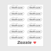Custom Script Name Stickers One Dozen Per Sheet Aufkleber (Blatt)