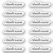 Custom Script Name Stickers One Dozen Per Sheet Aufkleber (Vorderseite)