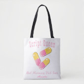 Custom Script Queen Pink Kapsel Pharmacy Tech Tasche (Vorderseite)