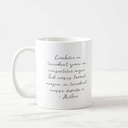 Custom Script quote poem lyric Kaffeetasse (Links)