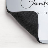 Custom Script Silver Metallic Look Typografie Mousepad (Ecke)