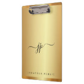 Custom Script Text Monogram Luxury Gold Glamour Klemmbrett (Links)