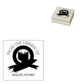 Custom Script Trendy Modern Floral Ex Libris Gesch Gummistempel (Stempel)