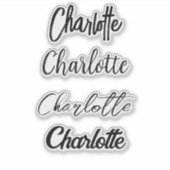 Custom Script Typografy Black Name Aufkleber (Vorderseite)