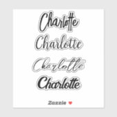 Custom Script Typografy Black Name Aufkleber (Blatt)