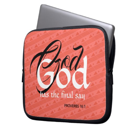 Custom Scripting GOD Faith Coral Laptopschutzhülle (Vorderseite Links)
