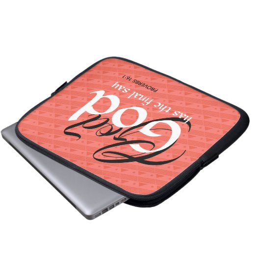 Custom Scripting GOD Faith Coral Laptopschutzhülle (Vorne Knopf)