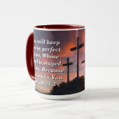Custom Scripture Faith Coffee Mug Isaiah 26:3 Tasse (Vorderseite Links)
