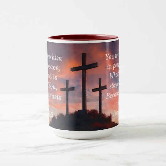 Custom Scripture Faith Kaffee Tasse Isaiah 26:3 (Zentrum)