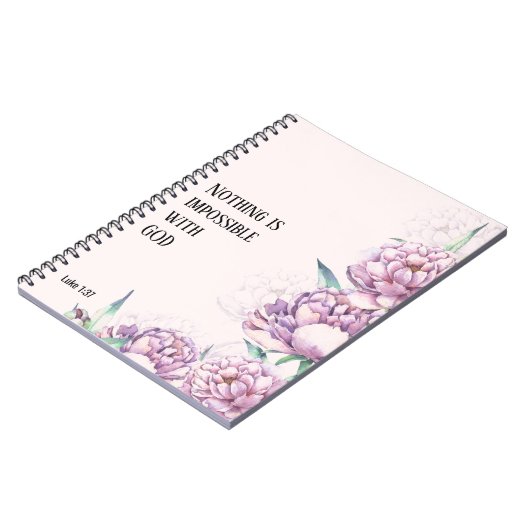 CUSTOM Scripture verse Luke 1:37 - Prayer Journal Notizblock (Linke Seite)