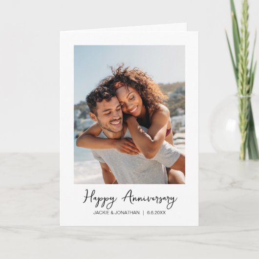 Custom Scripty Foto Happy Jubiläum Karte (Vorderseite)